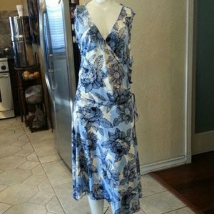 London Times faux wrap Sheath dress